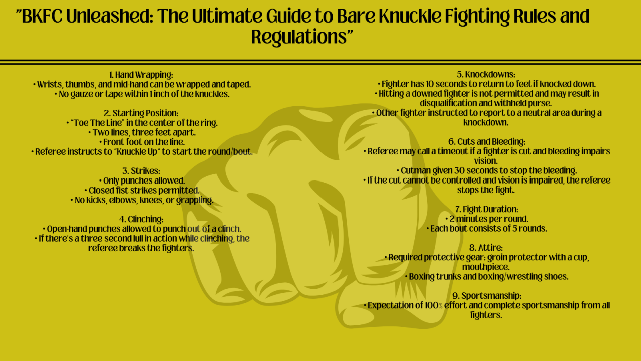 BKFC Bare Knuckle Fighting Championship Rules and Regulations